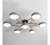 Plafoniere Moderne in Legno Sputnik LED Semi-Incasso Nordic Molecule White Vicino alla Plafoniera Illuminazione A Soffitto per Camera da Letto Sala da Pranzo Ufficio Cucina, Gray, 7 Light