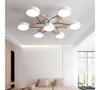 Plafoniere Moderne in Legno Sputnik LED Semi-Incasso Nordic Molecule White Vicino alla Plafoniera Illuminazione A Soffitto per Camera da Letto Sala da Pranzo Ufficio Cucina, Green, 7 Light