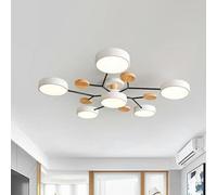 Plafoniere Moderne in Legno Sputnik LED Semi-Incasso Nordic Molecule White Vicino alla Plafoniera Illuminazione A Soffitto per Camera da Letto Sala da Pranzo Ufficio Cucina, White, 7 Light