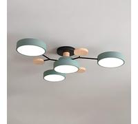Plafoniere Moderne in Legno Sputnik LED Semi-Incasso Nordic Molecule White Vicino alla Plafoniera Illuminazione A Soffitto per Camera da Letto Sala da Pranzo Ufficio Cucina, Green, 6 Light