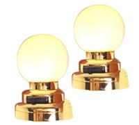 Plafoniere per case delle bambole in scala 1:12, luci in miniatura a LED alimentate a batteria da 2 pezzi, accessori per l'illuminazione per case delle bambole metallo (forma rotonda)