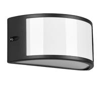KENDALI APPLIQUE DA ESTERNO FASCIA FUSIONE DI ALLUMINIO NERA E DIFFUSORE OPALE L.25CM IP44