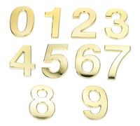 PLAFOPE 10 Numeri Autoadesivi per Porta in Plastica Abs Oro, Impermeabili e Facili da Applicare, per Cassette Postali e Uffici, Confezione da 10 Pezzi