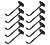 PLAFOPE 10 Pezzi Ganci per Pannelli Forati Nero Ganci Metallo Resistenti per Mensole Armadio Pegboard Organizer per Attrezzi e Ripiani Montaggio Rapido Senza Utensili Ottimizzazione Spazi