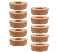 PLAFOPE 10 Pezzi Tappi di Sughero con Foro Centrale da 6,5cm per Vaso Idroponico, Sigillo Ermetico in Legno per Vaso di Vetro, Sostituzione Facile per Propagazione Piante
