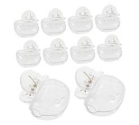 PLAFOPE 10 Pezzi Travel Toothbrush Head Covers in Transparent Plastic Portable Duck Shaped Protector Clip For Secure Grip Dirt Protection And Easy Identification During Travel And Home Use