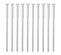 PLAFOPE 10 Pezzi Vite Autofilettante Testa Esagonale Allungata, Grosso M8 in Ferro Argento, Presa Forte e Compatibilità Stabile per Travi Multistrato e Staffe in Legno
