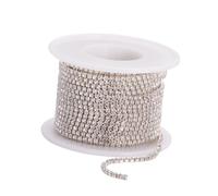 PLAFOPE 10m Catena Griffe di Cristallo Trasparente Catena Chiusa per Rifinitura di Gioielli da Donna Cucito e Fai da Te