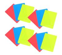 PLAFOPE 12 Pezzi Cartellini Arbitro Calcio in PVC Impermeabili Set Ufficiale Rosso Giallo Blu per Competizioni Sportive Kit Sanzioni Efficiente e Leggero