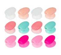 PLAFOPE 12 Pezzi Silicone Lip Brush Sleeves Dust Cover Caps Makeup Brush Protectors Anti-lost Cosmetic Organizer For Travel And Home Use