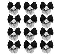 PLAFOPE 12 Retine per Chignon da Donna Fiocco in Rete Elastico Nero, Copri Chignon Professionale per Infermiere, Banche e Hotel, Accessori Leggeri per Acconciature Ordinatamente Fissate