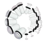 PLAFOPE 16pezzi Kit Dilatatori Orecchie in Vetro Ipoallergenico Plug Lisci Single Flare Set Completo per Allungamento Sicuro Lobi Unisex