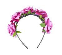 PLAFOPE 1pezzi Cerchietto Simulazione Di Fiori Per Donne Accessorio Creativo Per Sposa e Fotografia Di Matrimonio Rosa Scuro