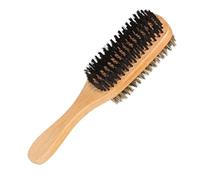 PLAFOPE 1pezzi Spazzola Barba Uomo Grande in Legno Di Faggio Con Setole Naturali Di Cinghiale Rigenerante Per Districante e Ammorbidisce Barba Ribelle Per Pulizia Collo e Orecchie