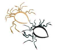 PLAFOPE 2 Pezzi Copricapo Medusa Flessibile Fascia Serpente Donna Accessori Capelli Costume Egiziano Sovrano Verde Scuro e Oro Antico per Halloween e Cosplay