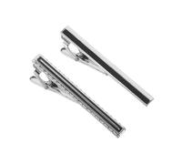 PLAFOPE 2 Pezzi Fermacravatta per Festa del Papà in Inossidabile Argento Minimalista per Ufficio e Matrimonio, Accessorio Uomo