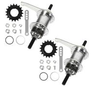 PLAFOPE 2 Pezzi Mozzo Posteriore per Bicicletta Freno a Pedale, 36 Fori | Acciaio, Colore Argento, Risposta Pronta, per Bici a Scatto Fisso e Mountain Bike, Set