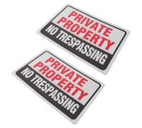 PLAFOPE 2 Pezzi Segnale di Proprietà Privata Cartello Metallico No Trespassing per Giardino Casa Esterno Avviso Sicurezza Confine