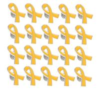 PLAFOPE 20 Pezzi Spilla Consapevolezza Giallo in Smaltata per Beneficenza e Campagne di Sensibilizzazione
