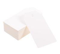 PLAFOPE 200 Pezzi Etichette Bianche in Carta Stampabili e Resistenti 7x4cm per Uso DIY e Decorazioni Foro Appuntito per Appenderle Facilmente