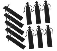 PLAFOPE 25 Pezzi Astuccio con Coulisse Nero Custodia Protettiva per Penne Scuola Ufficio Studenti Bustina Portapenna Compatibile Articoli Cancelleria