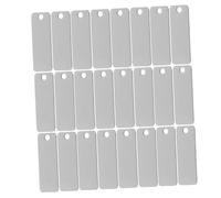 PLAFOPE 25 Pezzi Targhette Rettangolari in Acciaio Inossidabile Specchiate con Portachiavi Vuoti Resistenti per Creazioni Gioielli Ciondoli e Segnalibri