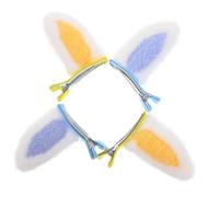 PLAFOPE 2paia Cute Bunny Ear Hair Clips Kawaii Barrettes for Teens Plush Alloy Hair Accessories for Easter and Daily Wear