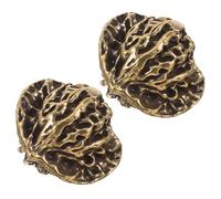 PLAFOPE 2pezzi Hand Exercise Balls Solid Brass Antique Walnut Handballs for Fitness and Chinese Tea Pet Decoration