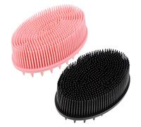 PLAFOPE 2pezzi Spazzole Bagno in Silicone Per Ragazza Ragazza Massaggiatore Per Morbide Facili Per Bagni Rilassanti Della Del e Rosa