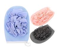 PLAFOPE 3 Pezzi guanto da bagno mano scrubber macchia guanti guanto da doccia lavasciuga da bagno guanto per massaggio alla schiena asciugamani da bagno
