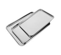 PLAFOPE 3 pezzi Teglie da Forno Rettangolari in Inox Resistenti al Calore Teglie Antiaderenti per Pizza e Vassoi Versatili per Cucina