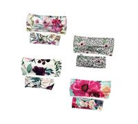 PLAFOPE 4 paia Fasce Capelli in Ciniglia Stampate Accessori Elastici Elasticizzati per Mamma e Figli Colori Vivaci e Resistenti per Feste Spiaggia e Uso Quotidiano