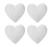 PLAFOPE 4 Pezzi Cuore Solido in Schiuma Bianca per Craft, Modello | Può essere Dipinto, Tagliato, Levigato e Appuntato, per Allestimenti Floreali e Celebrazioni Festive
