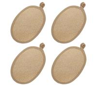 PLAFOPE 4 Pezzi Dischi Esfolianti in Luffa Naturale Pad Scrubber Corpo con Impugnatura Antiscivolo Morbidi e Delicati per Bagno Doccia e Pulizia Viso Adatti Tutti i Tipi