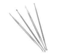PLAFOPE 4 Pezzi Penna per Intaglio in Gel UV a Doppia Testa in Ferro Argento, Strumento Portatile e Affidabile la Scultura e Pittura delle Unghie Professionale