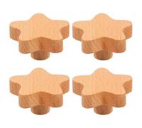 PLAFOPE 4 Pezzi Pomello per Mobili in Legno Beige, Forma Creativa Attuale | Leggero e Facile da Installare, Presa Confortevole, senza Spigoli Taglienti, per Cassetti e Sportelli