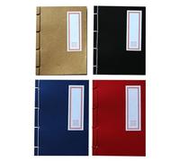 PLAFOPE 4 Pezzi Quaderni Vintage Cucitura Caratteri Cinesi Taccuino Vuoto per Scrittura e Disegno Portatile per Appunti Diario Cosplay Kung Fu Copertina Rigida Stile Retrò