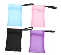 PLAFOPE 4 pezzi Sacchetti Sapone Nylon Colorati Sacchetto Esfoliante Multiuso per Doccia con Gancio Portasapone Resistente e Facile da Pulire per Bagno Quotidiano