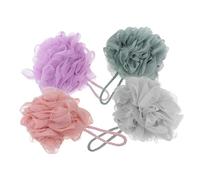 PLAFOPE 4 pezzi Spugne Doccia Morbide Loofah Bagno Esfoliante Schiuma Ricca ed Elastico Accessori Bagno Versatili Donna Famiglia