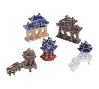 PLAFOPE 5 Decorazioni Ceramiche a Forma di Padiglione per Bonsai e Giardino | Ornamenti Creativi per Scenografie, Aspetto Vivace, Tocco Confortevole, Forme Compatte, Delicato e Grazioso