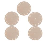 PLAFOPE 5 Pezzi quadrante in legno base per orologio in legno quadrante dell'orologio dell'orologio incompiuta Kit orologio fai da te orologi vuoti per la lavorazione Beige