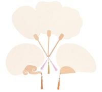 PLAFOPE 5 Pezzi Ventagli Rotondi Cinesi in Carta di Riso per Pittura DIY Ventagli da Mano Leggeri e Resistenti per Progetti Artistici e Ragazzi Kit Creativo per Decorazione Colore Casuale