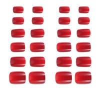 PLAFOPE 5 Set Unghie Finte Rosse Corte Quadrate in Plastica Ultra Sottili Facile Rimozione senza Tracce per Occasioni Speciali e Matrimoni