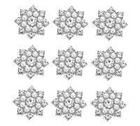 PLAFOPE 50pezzi Delicate Snowflake Alloy Pendants for Diy Hair Clips Mobile Phone Cases Jewelry Making Accessories Creative Crystal Pearl Decor