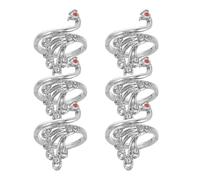 PLAFOPE 6 Pezzi Anelli Intrecciati Regolabili per Uncinetto Dita Aperte, Anelli Guidafilo in Metallo Lucido per Lavorare a Maglia e Cucito, Accessori Leggeri e Compatti per Uso Domestico