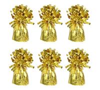 PLAFOPE 6 Pezzi Blocchi Peso Palloncini Metallici Dorati Pesi Affidabili per Palloncini Elio Decorazioni Feste Compleanno Matrimonio Shower e Anniversari Facili da Fissare e Riutilizzabili