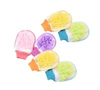 PLAFOPE 6 pezzi Guanti Esfolianti Corpo Doppia Faccia in Fibra Resistente Casuale per Uomini e Donne Rimuove Cellule Morte e Facilita la Pulizia di Zone Difficili Colore Colore Casuale