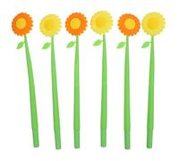 PLAFOPE 6pezzi Penne Creative Forma Di Girasole Per Scrittura Penne Neutre Per Studenti e Ufficio Design Pratico e Portatile Comfort Ergonomico Facili Da Usare