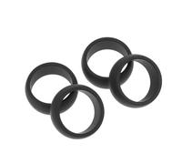 PLAFOPE Anelli Colore Nero Sportivi 4 in Silicone Design Semplice e Resistente per Sollevamento Adatti per Dita Gonfie per Quotidiano e Allenamento