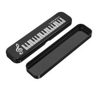 PLAFOPE Astuccio per Matite in Plastica Piccolo Coperchio Portapenne Piatto per Cancelleria e Cosmetici Scatola Portaoggetti Pratica per Scuola e Ufficio Design Tastiera Pianoforte